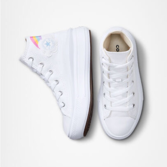 Converse Chuck Taylor All Star Move Platform Rainbow Cloud Sneakers- US Size 5.5